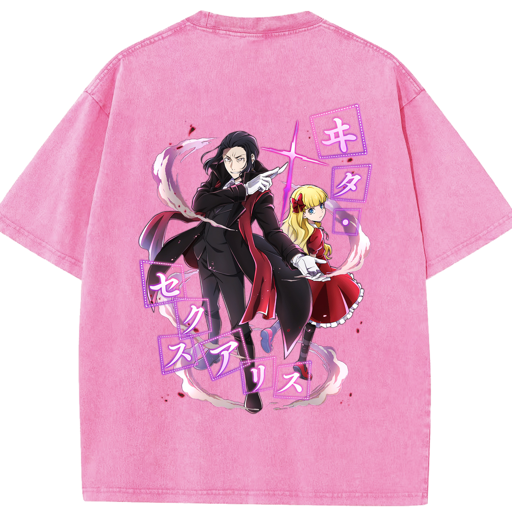 （画像用） 文豪ストレイドッグス Bungo Stray Dogs 綿100% ヴィンテージ風 半袖Tシャツ（背面プリント）